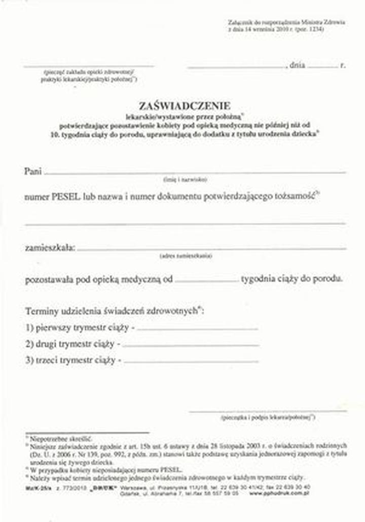 Dokumenty do becikowego