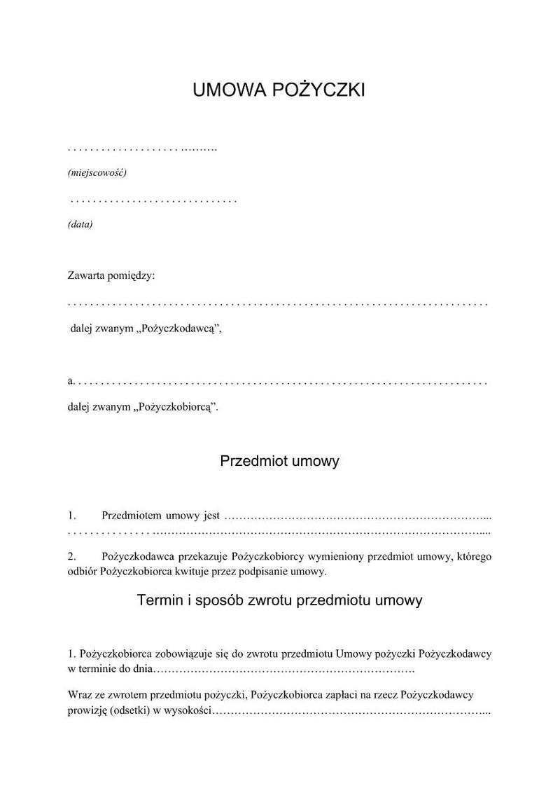 Umowa pożyczki a PCC-3