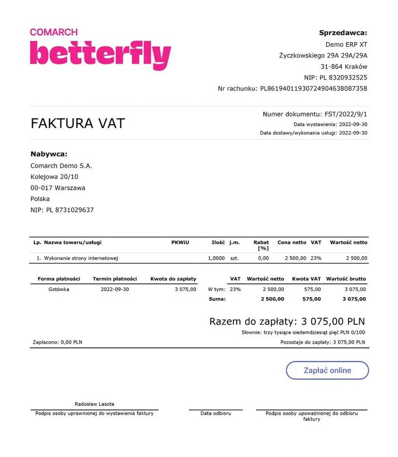 Błędy przy edytowaniu daty na fakturze