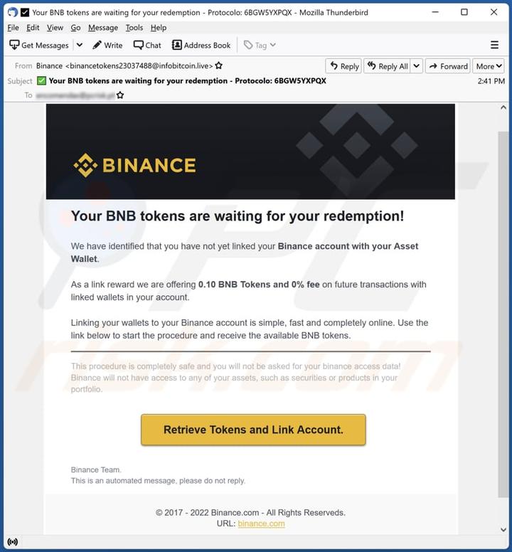 Adres portfela na Binance