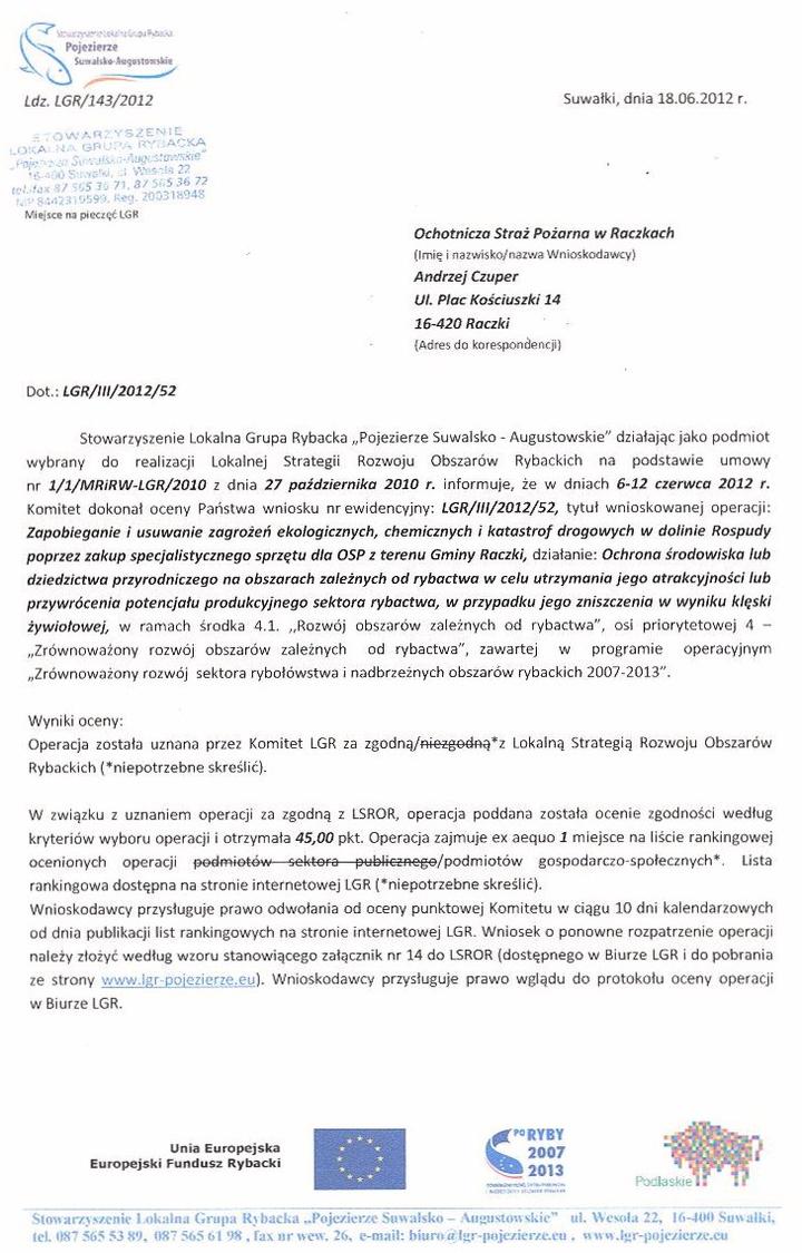 Wniosek o dofinansowanie