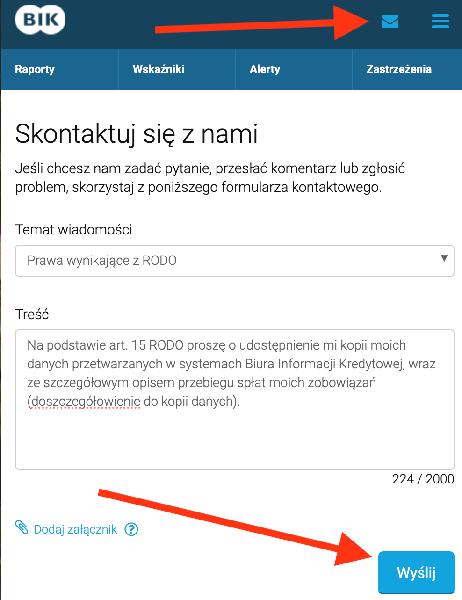 Pobranie raportu BIK