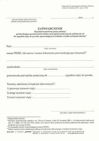 Wniosek o becikowe
