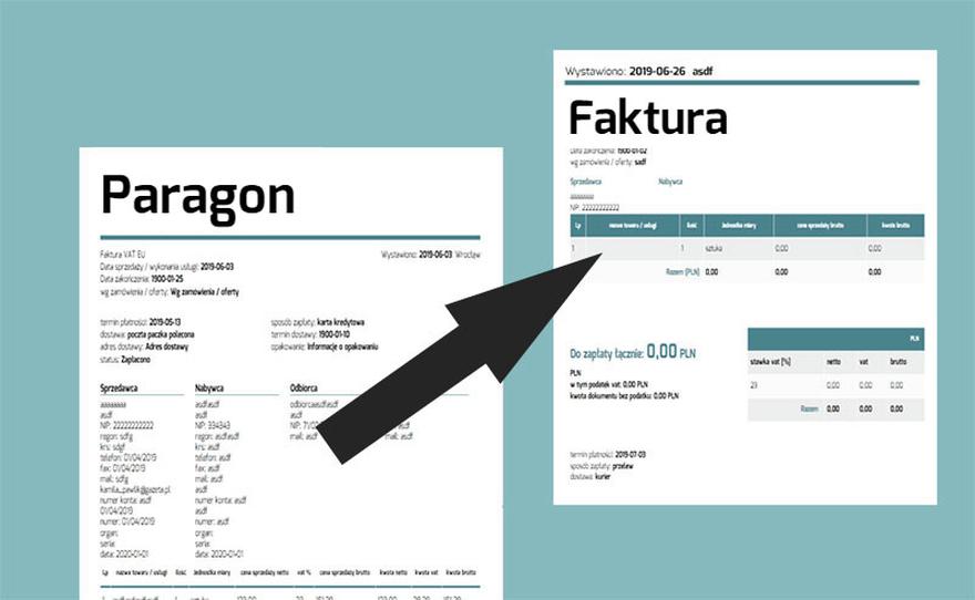 Żądanie faktury do paragonu
