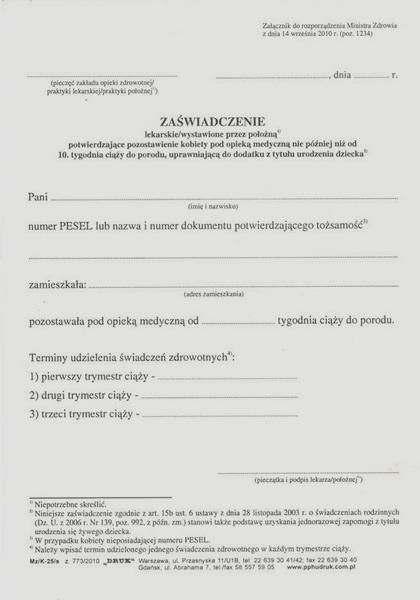 Wnioski o becikowe