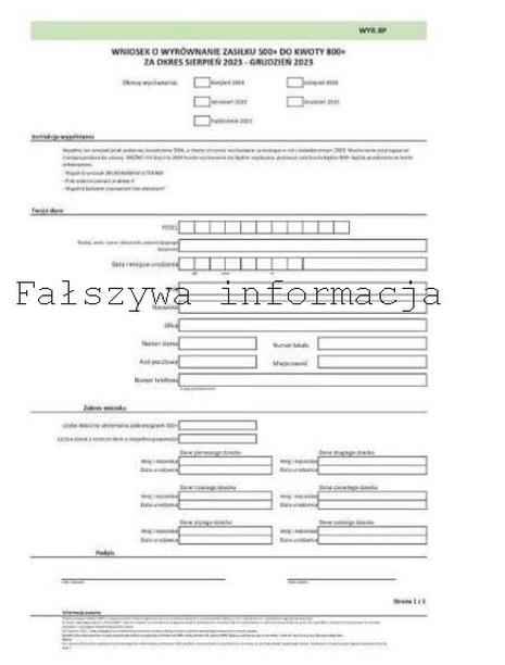 Wniosek 800 plus online