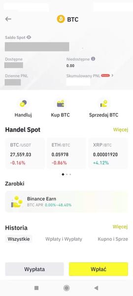 Wyciąganie z Binance na ZEN
