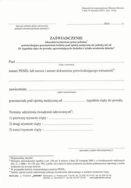 Becikowe świadczenie