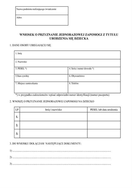 Term Fancy wypłaty becikowego