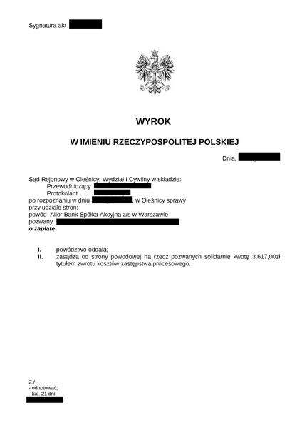 Dochodzenie praw kredytobiorcy